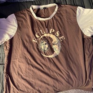 Brown and nude t shirt